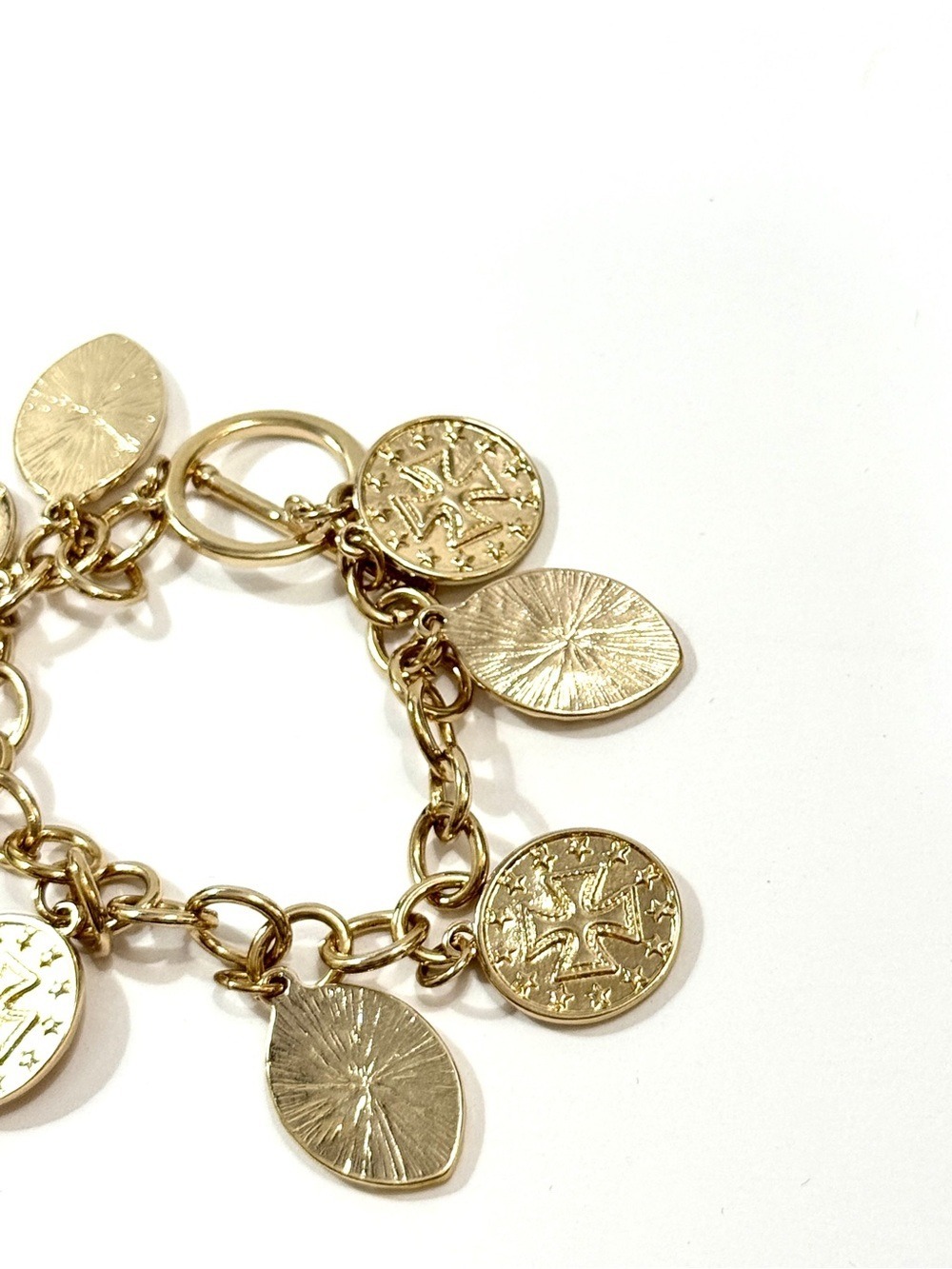 Neiman Marcus | Lee Angel Gold Angel & Cross Charm Bracelet NWT - Picture 4 of 7
